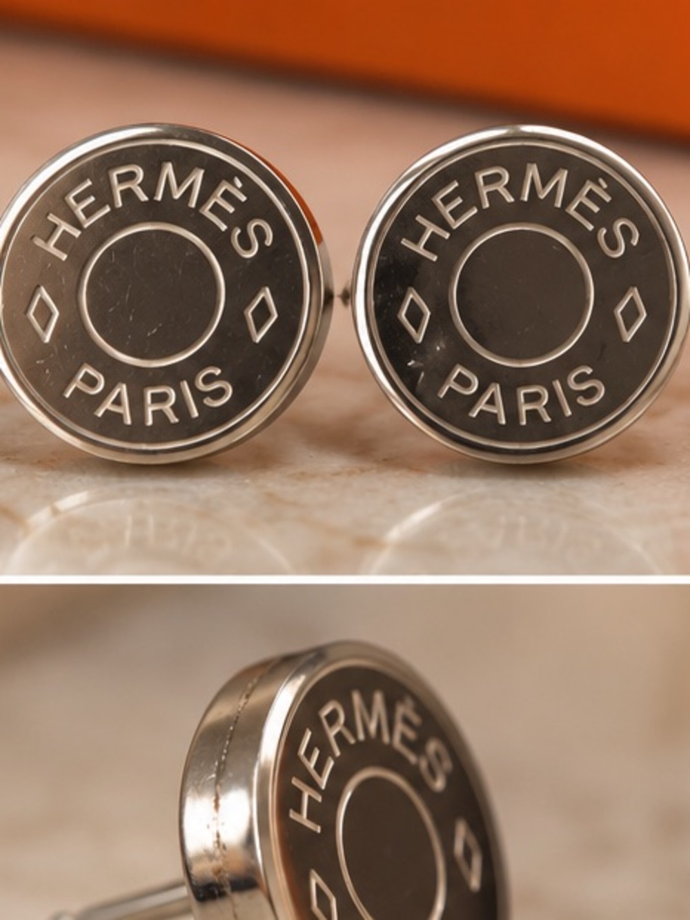 Hermès Clou de Selle Silver Clip-on Earrings